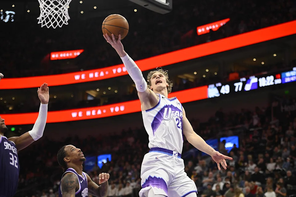 SALT LAKE CITY, UT – FEBRUARY 11: Lauri Markkanen #23 of the Utah Jazz drives to the basket during the game against the Sacramento Kings on February 11, 2026 at Delta Center in Salt Lake City, Utah. NOTE TO USER: User expressly acknowledges and agrees that, by downloading and or using this Photograph, User is consenting to the terms and conditions of the Getty Images License Agreement. Mandatory Copyright Notice: Copyright 2026 NBAE (Photo by Alex Goodlett/NBAE via Getty Images) | NBAE via Getty Images