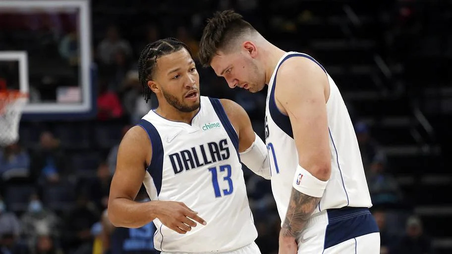 Former Dallas Mavericks Guards Jalen Brunson and Luka Doncic