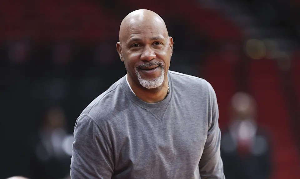 Jan 31, 2024; Houston, Texas, USA; Former Houston Rockets player Mario Elie before the game between the Rockets and the New Orleans Pelicans at Toyota Center. Mandatory Credit: Troy Taormina-USA TODAY Sports