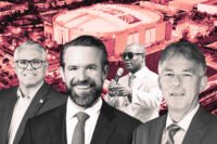 Alderman Gilbert Villegas; Blackhawk's Danny Wirtz; Alderman Walter “Red” Burnett; United Center's Terry Savarise; a rendering of United Center's The 1901 Project