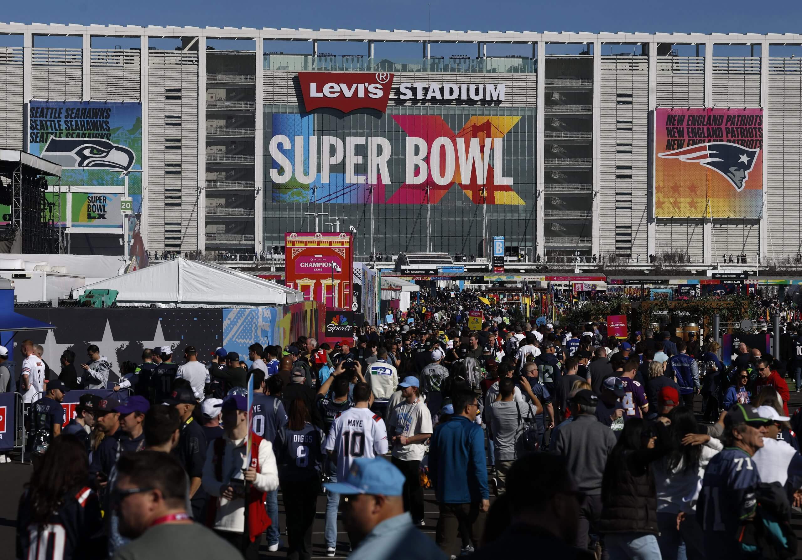 Fans at Super Bowl LX
