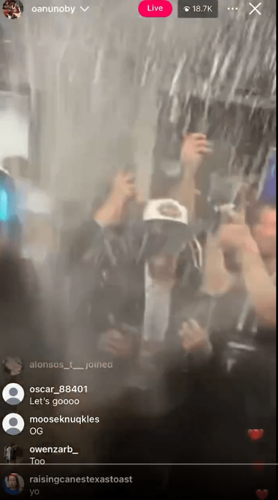 OG Anunoby accidentally goes live on Instagram in the Knicks locker room following their NBA Finals title win over the Spurs on Saturday night. 