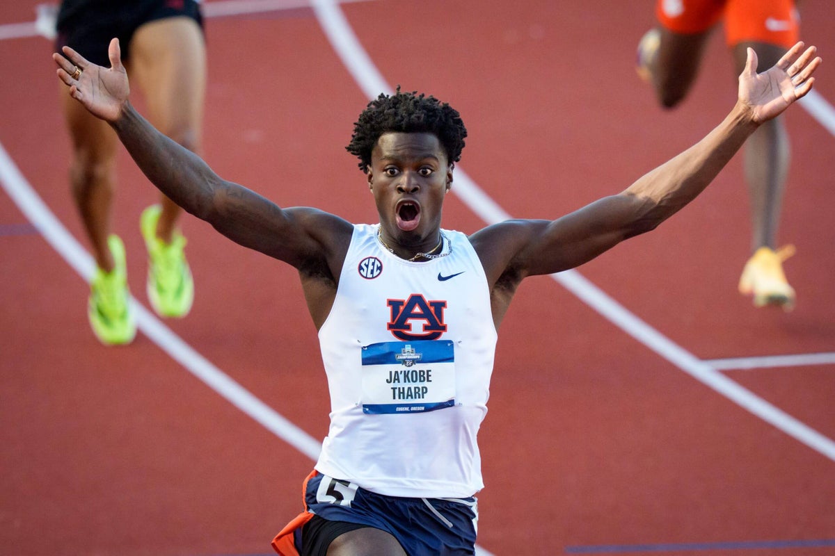 Auburn’s Ja’Kobe Tharp breaks world record in 110 hurdles at NCAA championships