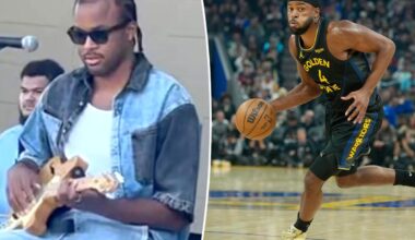 Warriors star Moses Moody plays guitar at Juneteenth celebration