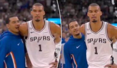 Knicks' Jeremy Sochan agitates Spurs' Victor Wembanyama in NBA Finals Game 5