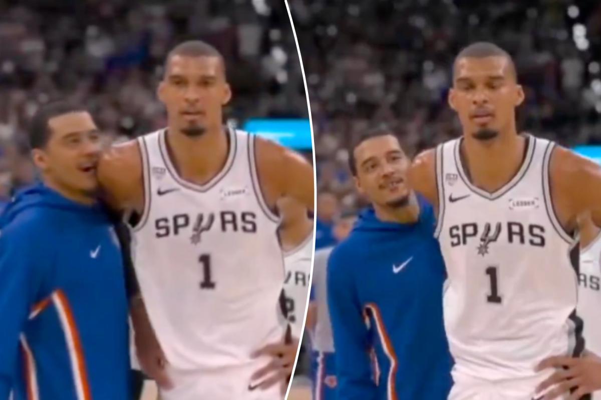 Knicks' Jeremy Sochan agitates Spurs' Victor Wembanyama in NBA Finals Game 5