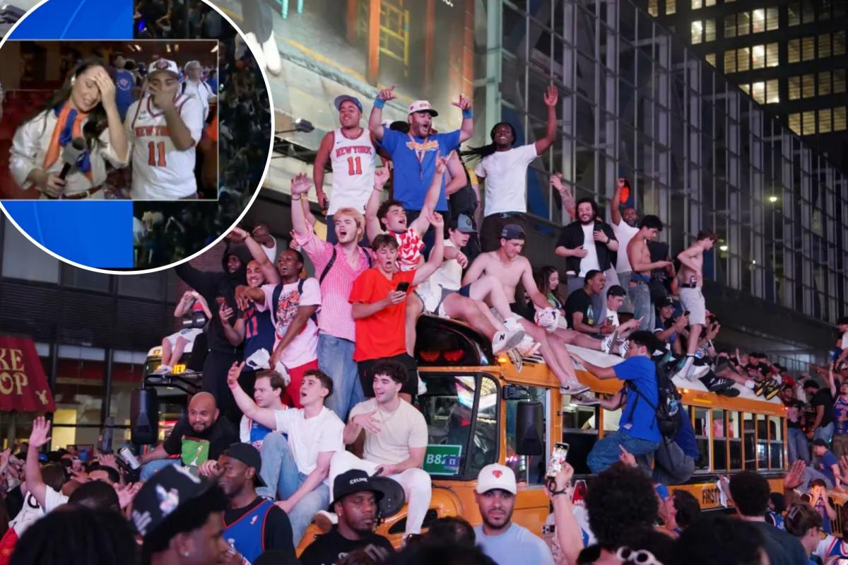 CBS reporter loses it after Knicks fan fires off F-bomb during live report