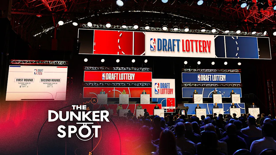 An overall view of the signage during the 2026 NBA Draft Lottery during the 2026 NBA Draft Lottery on May 10, 2026 at Navy Pier in Chicago, Illinois