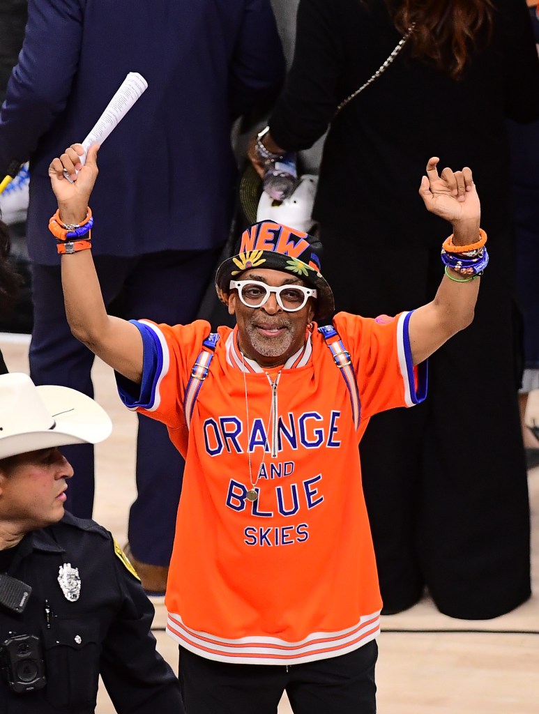 Spike Lee celebrates after the Knicks win their first NBA championship in 53 years on June 13, 2026.