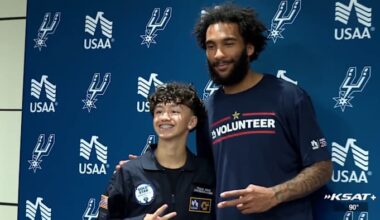 Spurs’ Julian Champagnie joins USAA event honoring Gold Star families