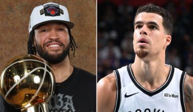 Michael Porter Jr. waits at guest list as Knicks' Brunson walks in