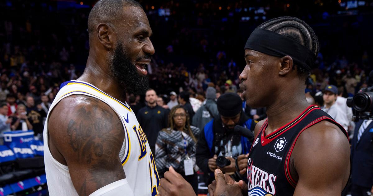 LeBron joins Bryce Harper as superstar phenoms in Philly | NBA