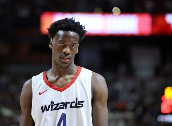 AJ Dybantsa on court at NBA Summer League