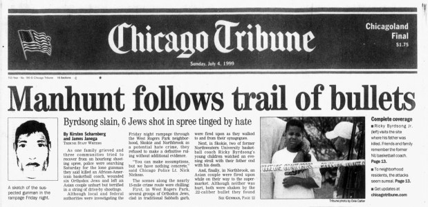 Northwestern University men's basketball coach Ricky Byrdsong was shot and killed on July 3, 1999, during a string of drive-by shootings by white supremacist Benjamin Smith. (Chicago Tribune)