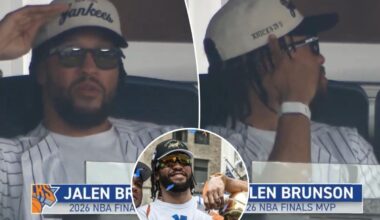 Jalen Brunson takes in Yankees game with Knicks in 5 hat