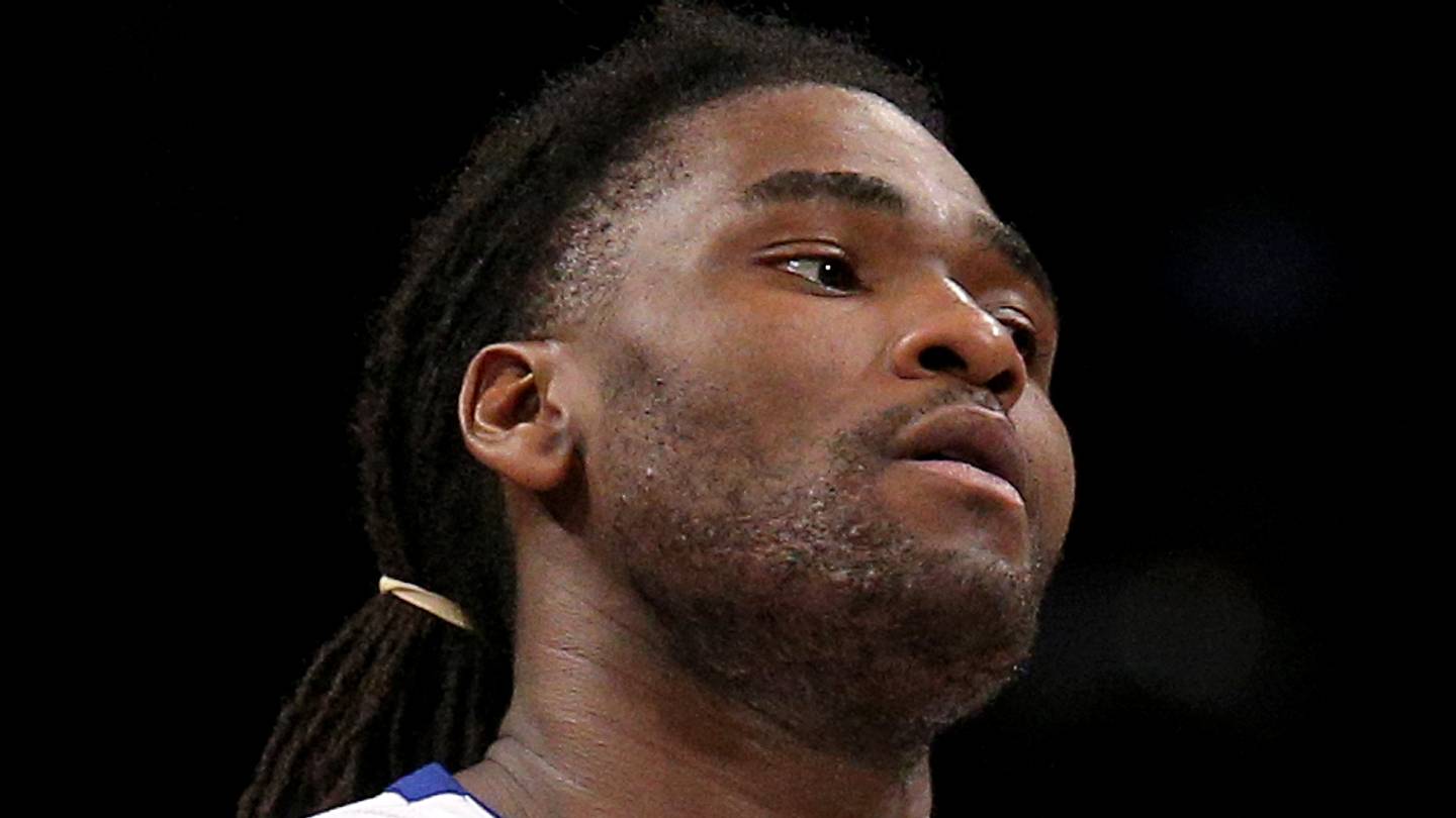 Dec 23, 2023; Brooklyn, New York, USA; Detroit Pistons center Isaiah Stewart (28) reacts during the fourth quarter against the Brooklyn Nets at Barclays Center. Mandatory Credit: Brad Penner-USA TODAY Sports