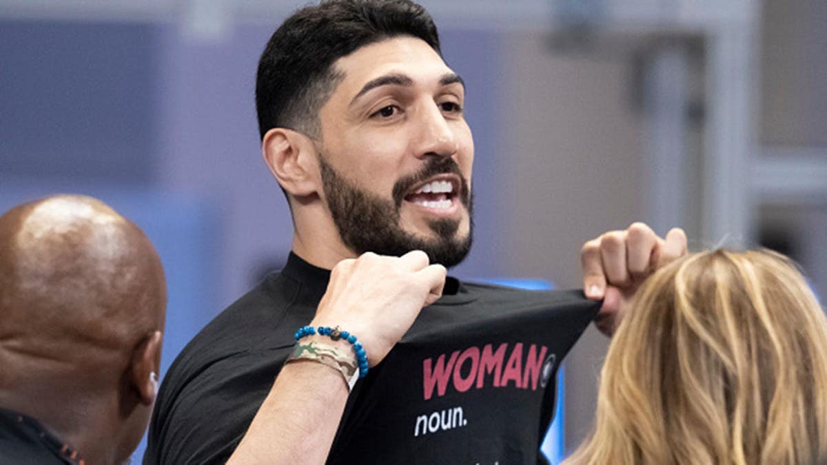 Enes Kanter Freedom is thrown out during a WNBA game at Wintrust Arena.