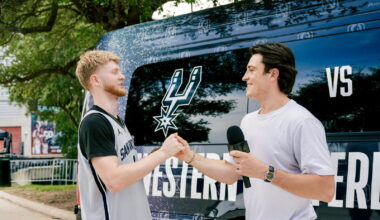 Nick Coutracos is an NBA content creator who runs @nick_knows_ball on all platforms. Credit: @izzynuzzophoto on IG