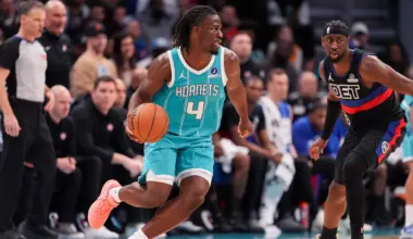 Sion James joins Chet Holmgren at open gym