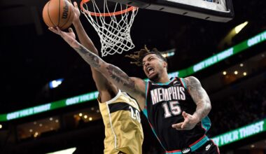 FILE PHOTO: Memphis Grizzlies forward Brandon Clarke (15) shoots against Washington Wizards center Alex Sarr (20) in the first half of an NBA basketball game, Dec. 20, 2025, in Memphis, Tenn.