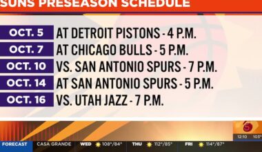 Suns announce 2026-27 preseason schedule; two home games