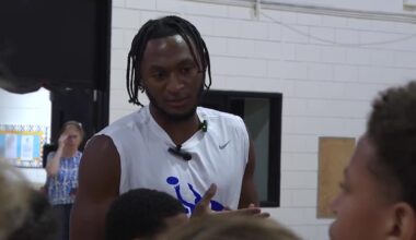 NBA guard Immanuel Quickley holds basketball camp at John Carroll