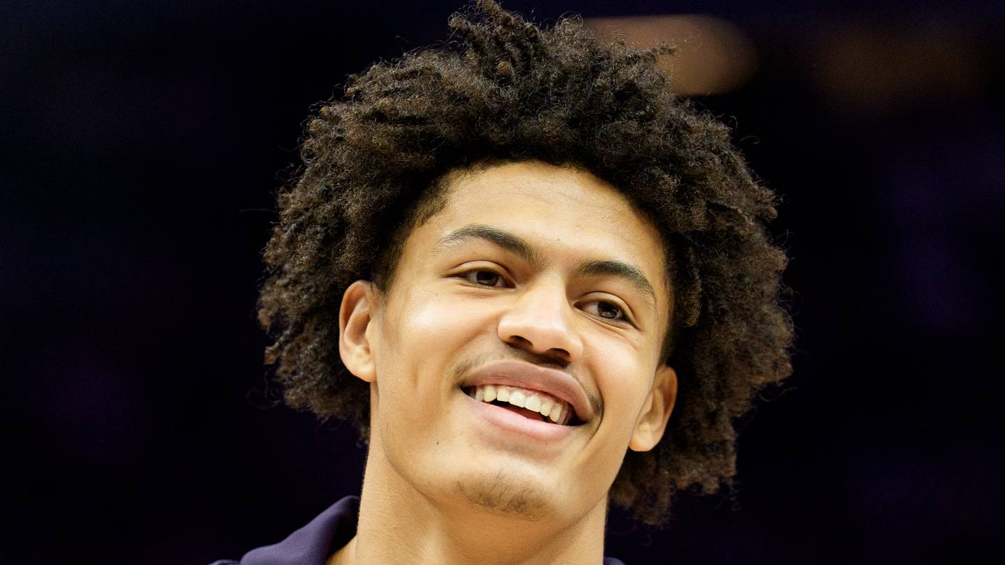 Feb 20, 2026; Minneapolis, Minnesota, USA; Minnesota Timberwolves forward Joan Beringer (19) warms up before a game against the Dallas Mavericks at Target Center. Mandatory Credit: Matt Blewett-Imagn Images