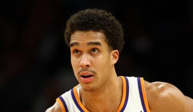 Phoenix, Arizona, USA; Phoenix Suns forward Oso Ighodaro (11) against the Golden State Warriors at Mortgage Matchup Center on Feb 5, 2026.