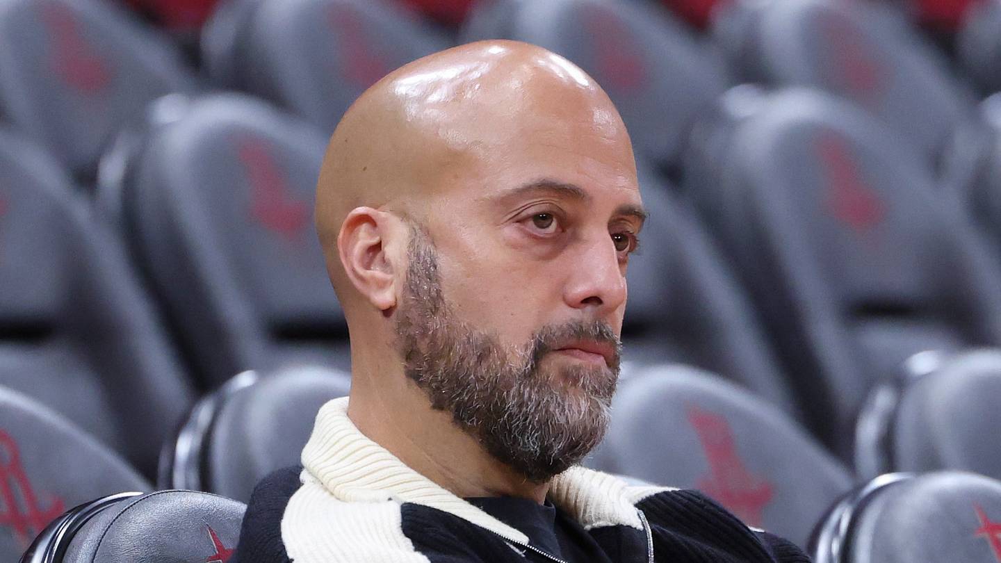 Dec 11, 2025; Houston, Texas, USA; Houston Rockets general manager Rafael Stone looks on during practice before the game against the Los Angeles Clippers at Toyota Center. Mandatory Credit: Troy Taormina-Imagn Images