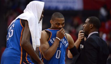Kevin Durant Reacts to Chris Paul, Russell Westbrook Retirement Video