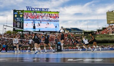 College volleyball debut at Wrigley Field suspended for slick court