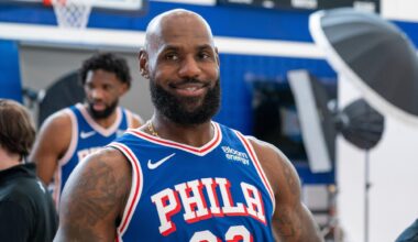 No introductions needed as LeBron James arrives as a 76er