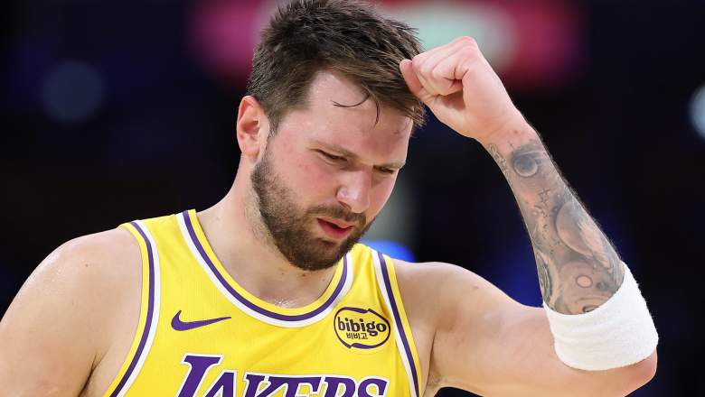 Luka Doncic #77 of the Los Angeles Lakers