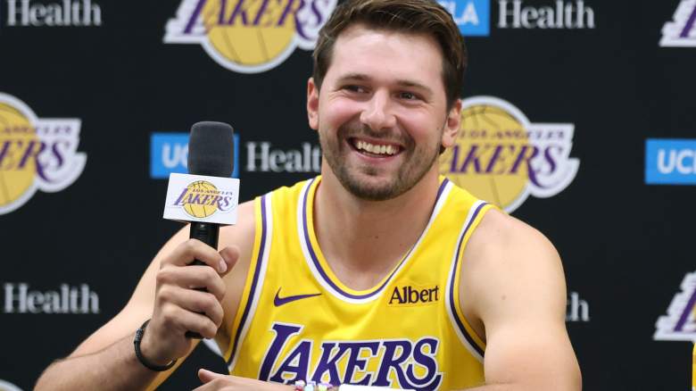 Luka Doncic #77 of the Los Angeles Lakers