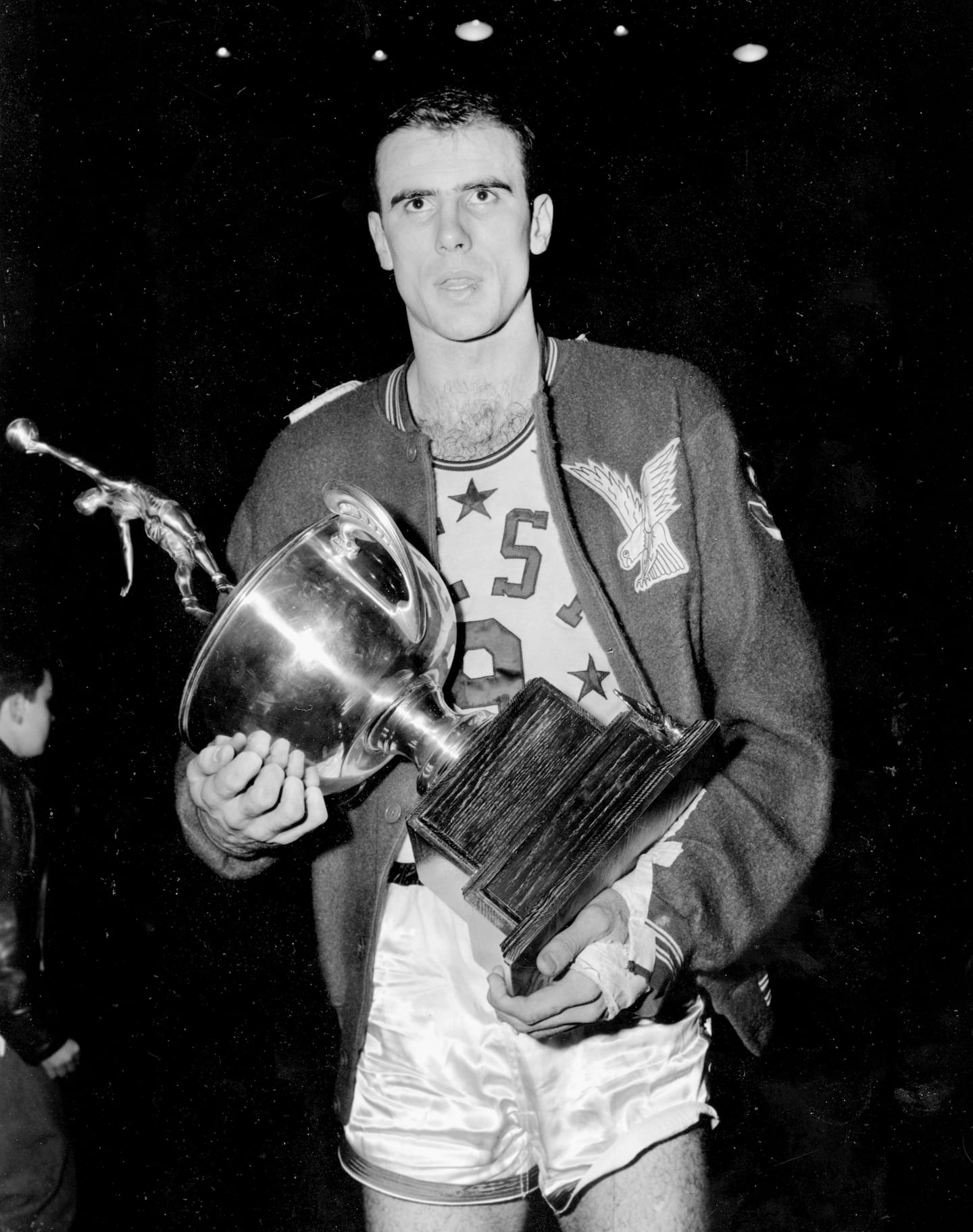 Bob Pettit, seen here with the MVP of the 1958 NBA All-Star game, died on Thursday at age 93.