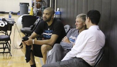 Batum during the first day of Hornets training camp in 2016. (X/@nicolas88batum)