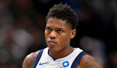 Oct 16, 2026; Dallas, Texas, USA; Dallas Mavericks guard Marcus Sasser (8) looks on during the game against the Atlanta Hawks at American Airlines Center. Mandatory Credit: Jerome Miron-Imagn Images