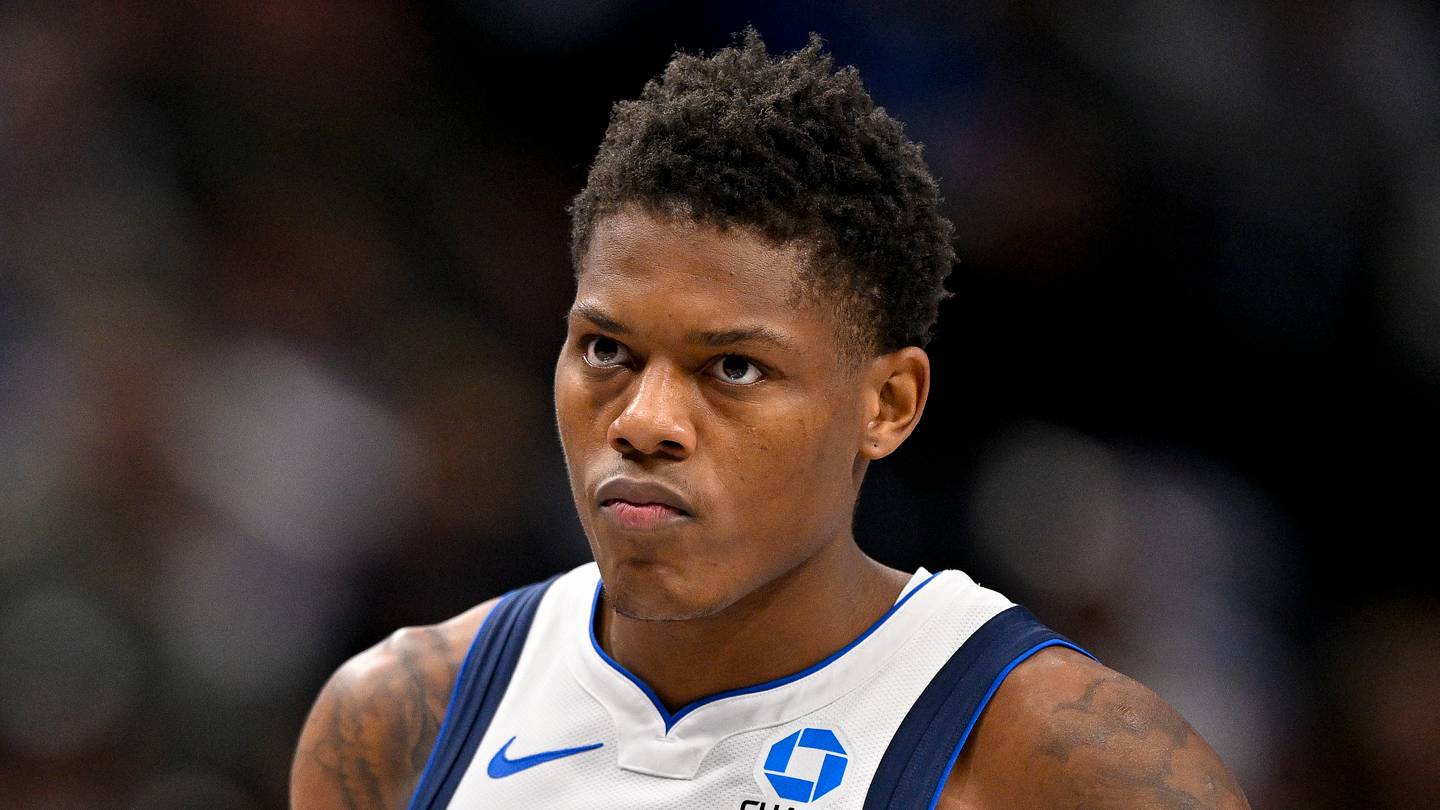 Oct 16, 2026; Dallas, Texas, USA; Dallas Mavericks guard Marcus Sasser (8) looks on during the game against the Atlanta Hawks at American Airlines Center. Mandatory Credit: Jerome Miron-Imagn Images