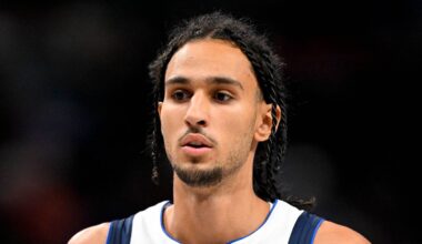 Oct 16, 2026; Dallas, Texas, USA; Dallas Mavericks forward Zaccharie Risacher (10) looks on during the game against the Atlanta Hawks at American Airlines Center. Mandatory Credit: Jerome Miron-Imagn Images