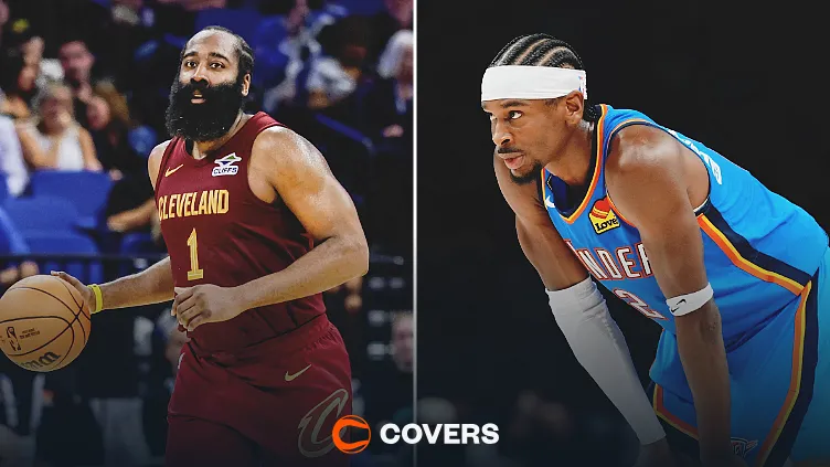 NBA Moneyline Picks for Today. James Harden of the Cleveland Cavaliers and Shai-Gilgeous Alexander of the Oklahoma City Thunder.