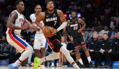 Pistons overcome injuries, Heat star's big game in blowout win