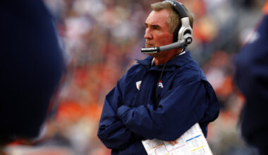 Denver Broncos head coach Mike Shanahan looks on from the sidelines during an NFL football game against the Kansas City Chiefs on Sunday, Dec. 7, 2008, in Denver. (AP Photo/David Zalubowski)