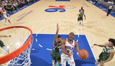 LeBron-less Sixers stay perfect as Joel Embiid posts triple-double in win over Bucks