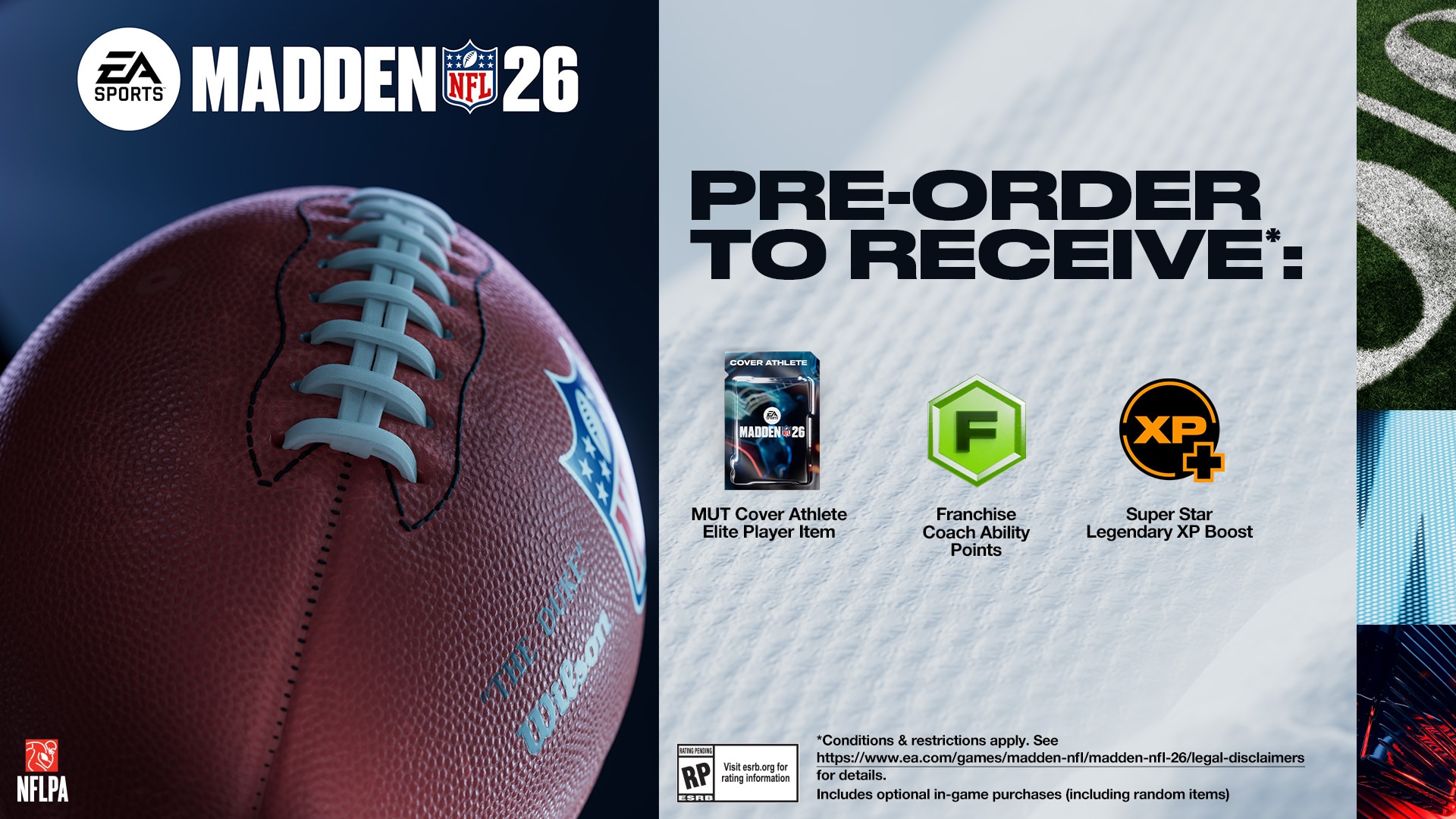 Pre order benefits for standard edition madden nfl 26 and its specifics.