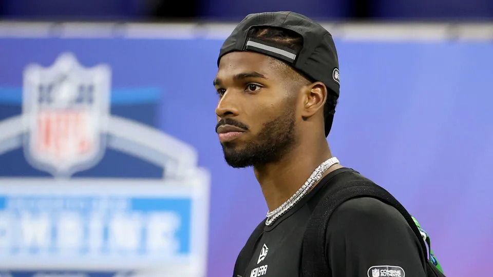 Shedeur Sanders of the University of Colorado was in attendance during the NFL Scouting Combine at Lucas Oil Stadium ahead of the NFL Draft. - Stacy Revere/Getty Images