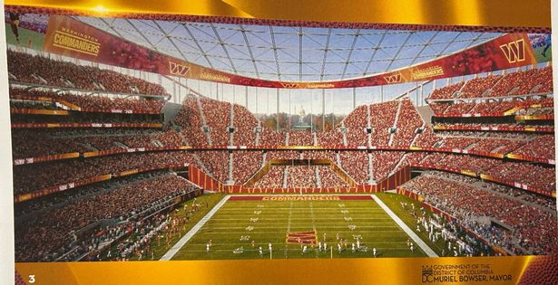 A concept of the Commanders new end zone glass wall