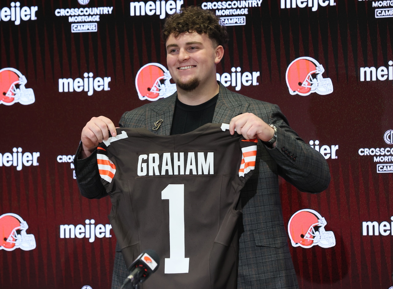 Cleveland Browns introduce their first round draft pick, DT Mason Graham