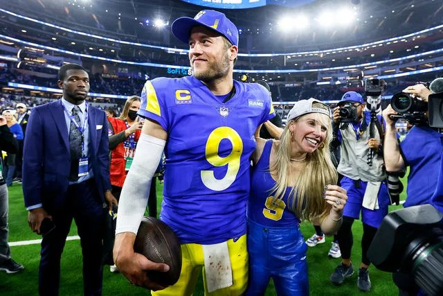 Michael Owens/Getty Kelly Stafford and her husband, Matthew Stafford, quarterback of the Los Angeles Rams