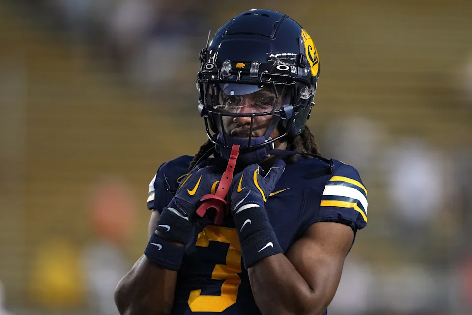 Oct 5, 2024; Berkeley, California, USA; California Golden Bears defensive back Nohl Williams (3) before the game against the Miami Hurricanes at California Memorial Stadium. Mandatory Credit: Darren Yamashita-Imagn Images