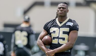 Saints running back Kendre Miller chooses new jersey number for 2025